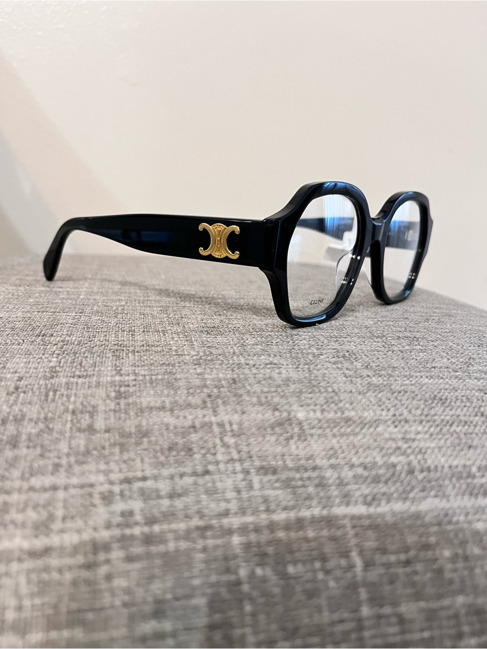 Celine Black Geometric Oversized Acetate Glasses - Picture 2 of 6